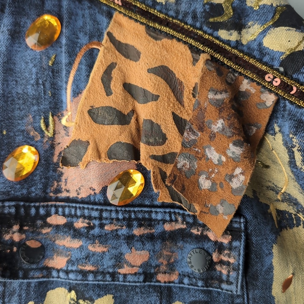 Acid Wash Jumpsuit Coveralls Denim Canvas Utility Art to Wear Grunge Size Large - Picture 4 of 16